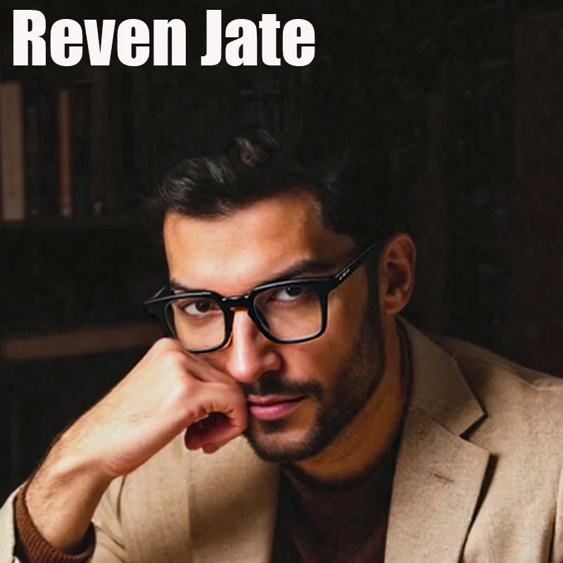Reven Jate Unisex Full Rim Square Acetate Prescription Eyeglasses F22249 - view 2
