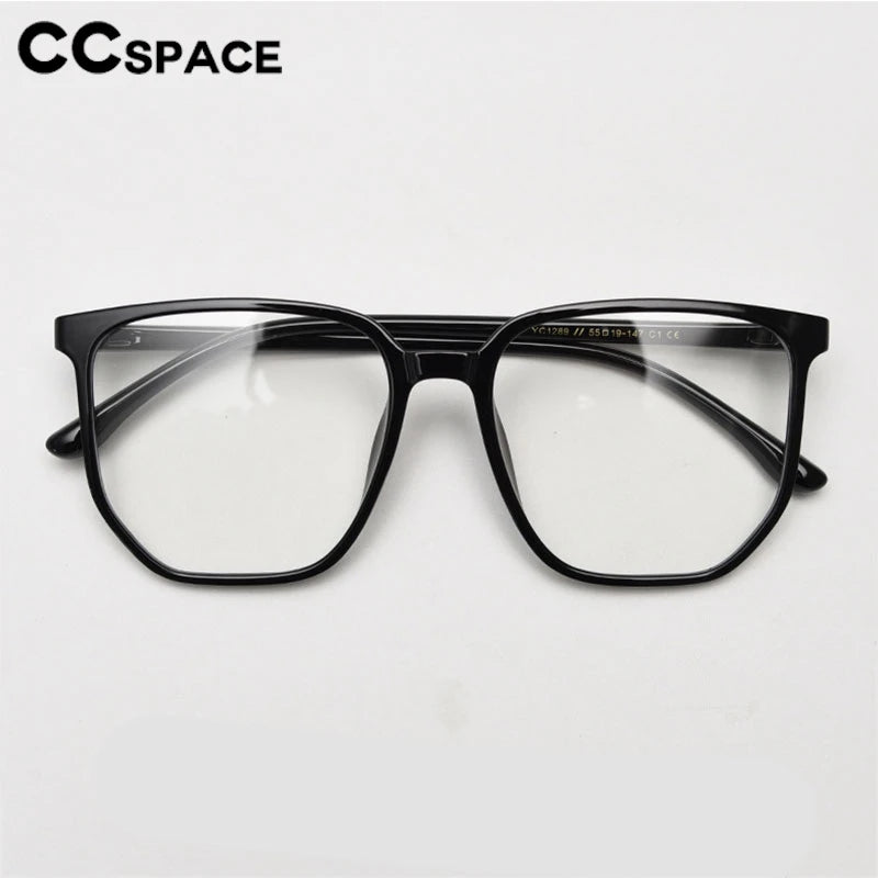 CCspace Unisex Full Rim Polygon Square Tr 90 Titanium Eyeglasses 30833 Full Rim CCSpace   