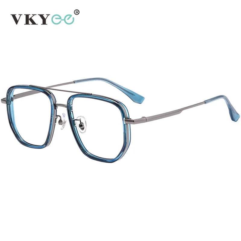 Vicky Unisex Full Rim Square Double Bridge Tr 90 Titanium Reading Glasses  2174 Reading Glasses Vicky   