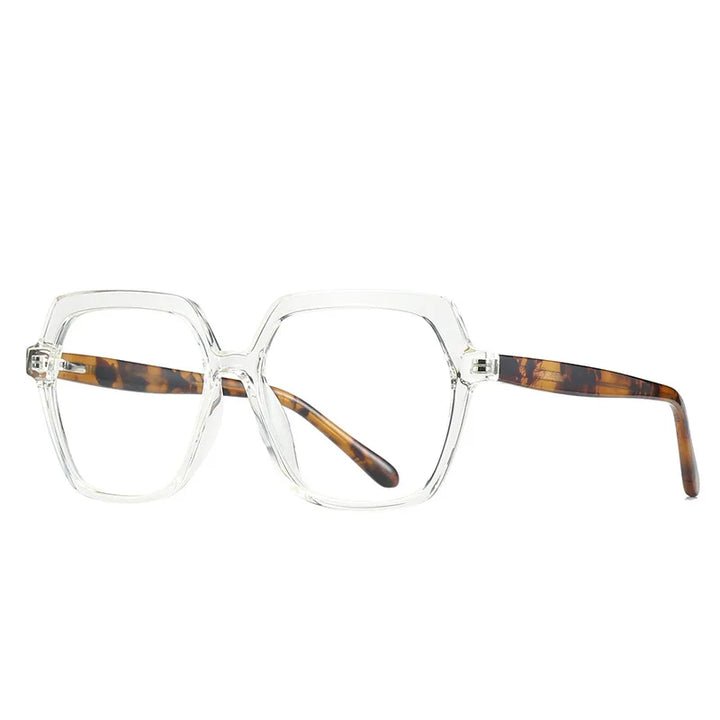 Zirosat Unisex Full Rim Square Polygon Tr 90 Alloy Eyeglasses 52018