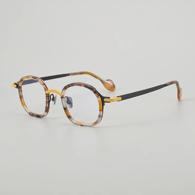 Muzz Unisex Full Rim Oval Square Acetate Titanium Eyeglasses 54003