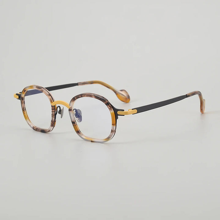Muzz Unisex Full Rim Oval Square Acetate Titanium Eyeglasses 817003