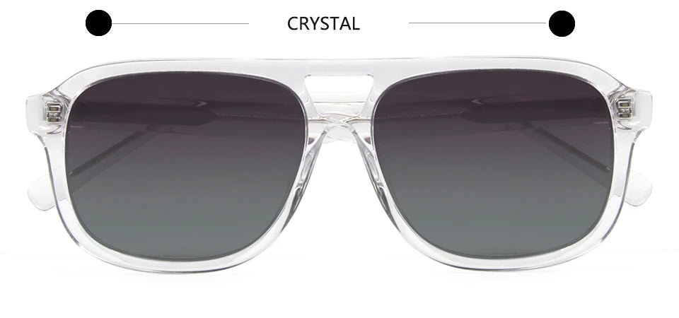Esnbie Unisex Full Rim Square Double Bridge Acetate Sunglasses 230271