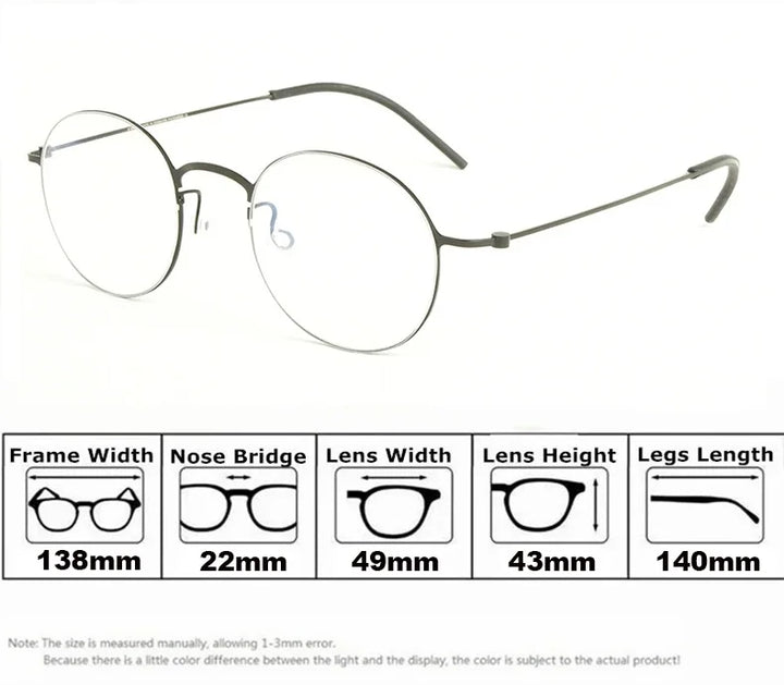 Bobbie Women's Full Rim Oval Round Screwless Titanium Eyeglasses 556473