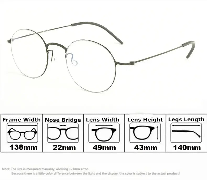 Bobbie Full Rim 55O400 Unisex Screwless Titanium Round Frames — view 2 | Bobbie at FuzWeb