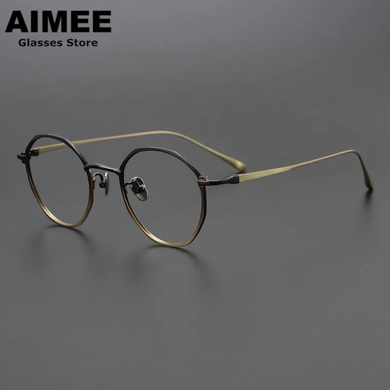 Aimee Unisex Full Rim Round Titanium Acetate Eyeglasses 9161 Full Rim Aimee   