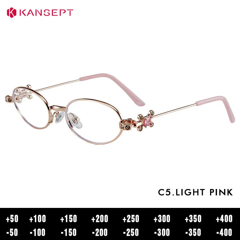 Kansept Women's Full Rim Oval Alloy Reading Glasses 717619