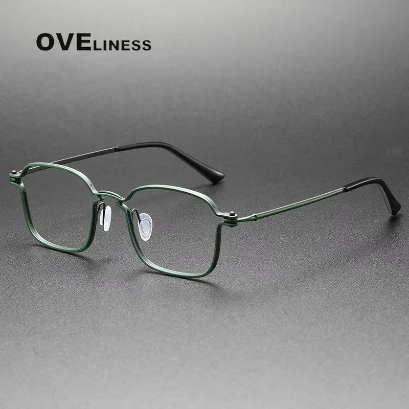 Oveliness Unisex Full Rim Square Thin Titanium Eyeglasses 25898