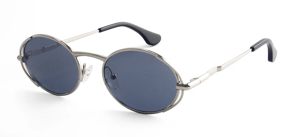 Esnbie Women's Full Rim Round Oval Alloy Sunglasses 24022