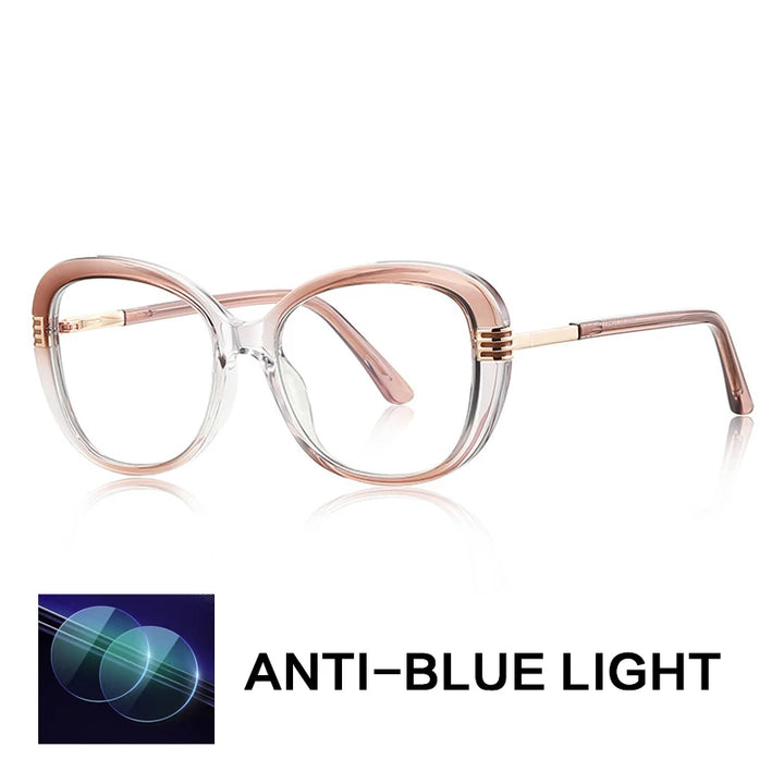 Gatenac Women's Full Rim Oval Tr 90 Titanium Reading Glasses Gxyj2265
