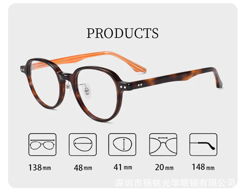 Black Mask Women's Full Rim Oval Round Acetate Eyeglasses 369801