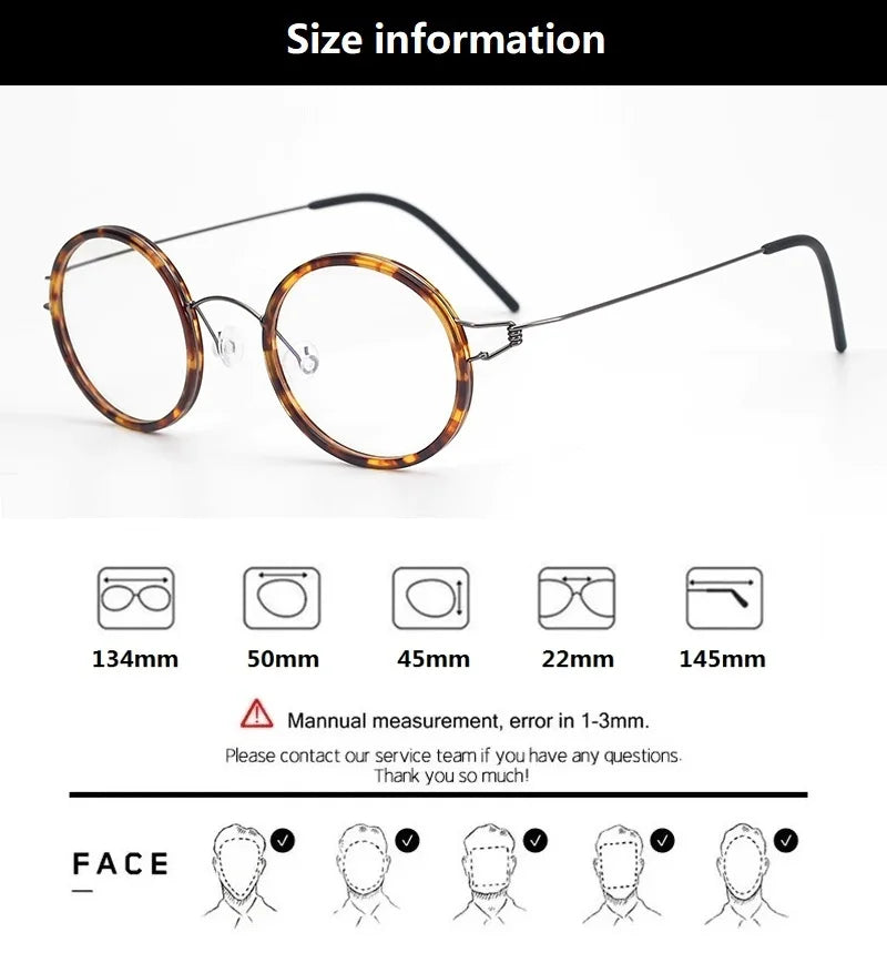 Bobbie Women's Full Rim Round Titanium Acetate Eyeglasses 452250