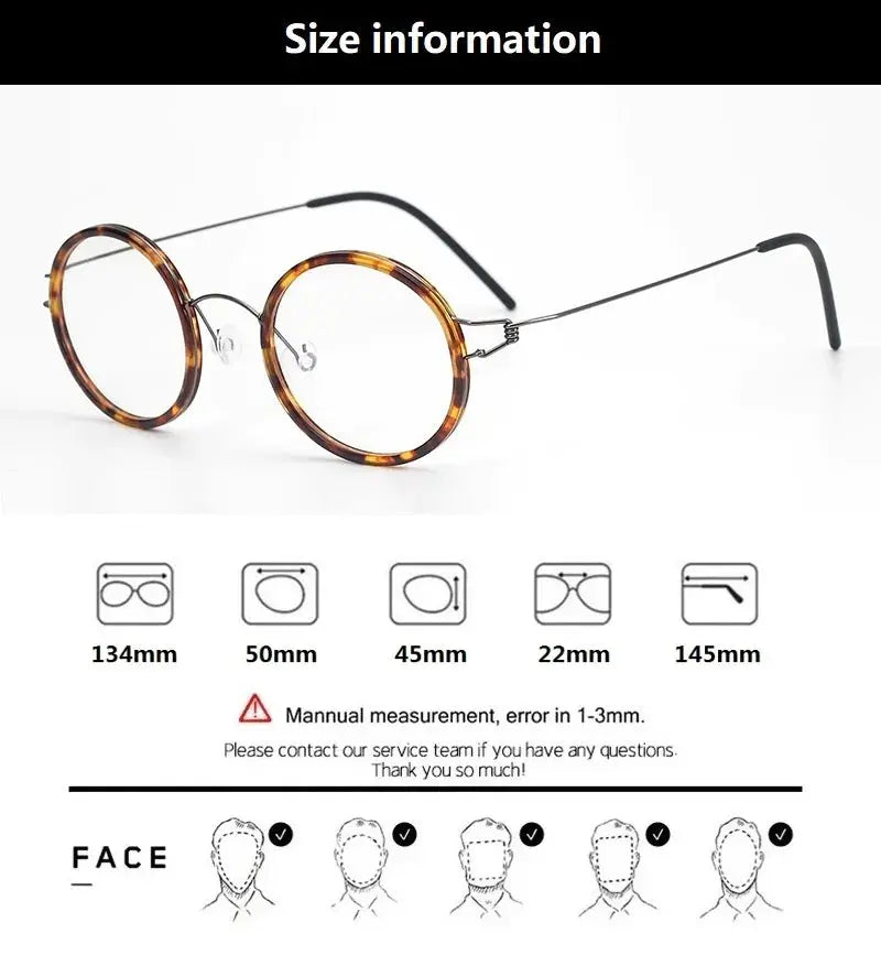 Bobbie Mens Full Rim Round Titanium Eyeglasses 504522 — view 2 | Bobbie at FuzWeb