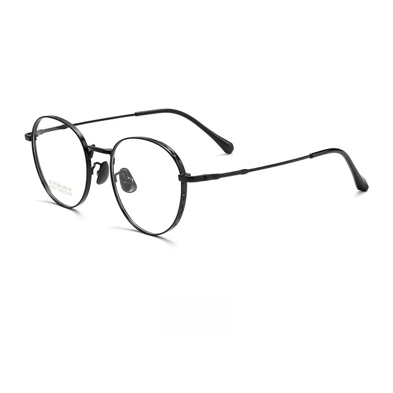 Yimaruili Women's Full Rim Round Titanium Eyeglasses 50814