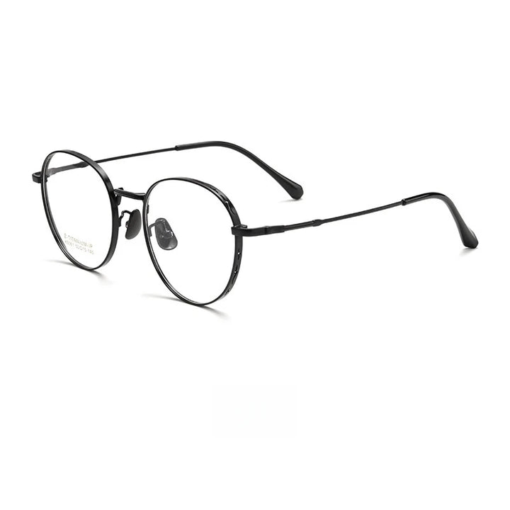 Yimaruili Women's Full Rim Round Titanium Eyeglasses 50814