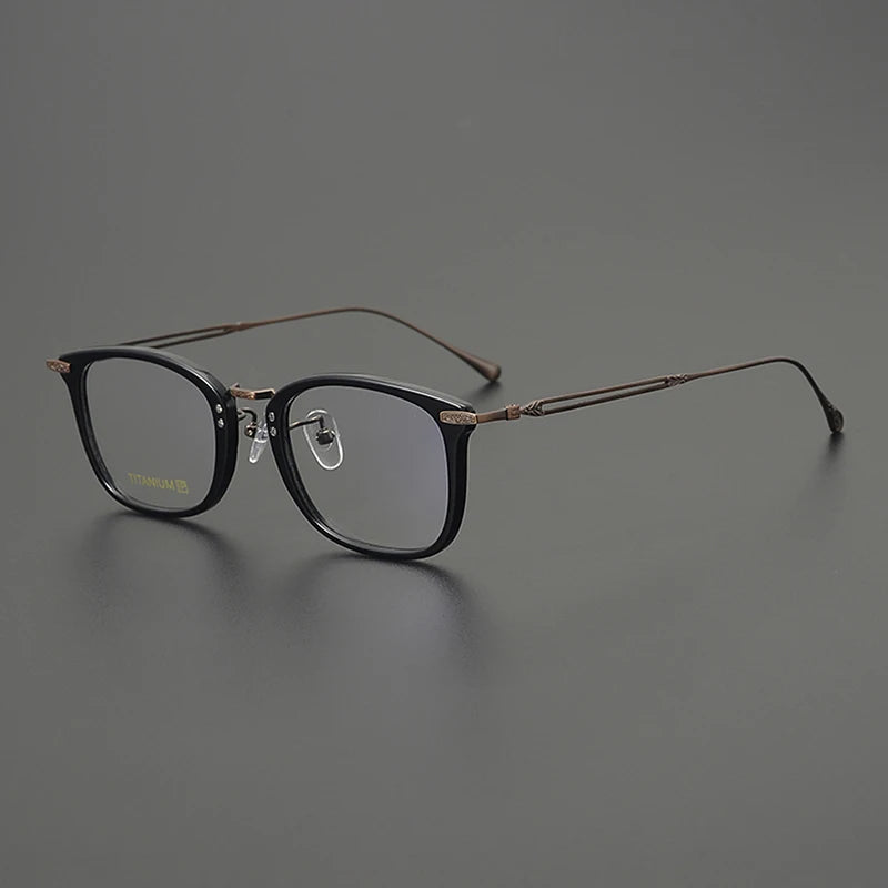 Nobler Unisex Full Rim Big Square Acetate Titanium Eyeglasses 98003