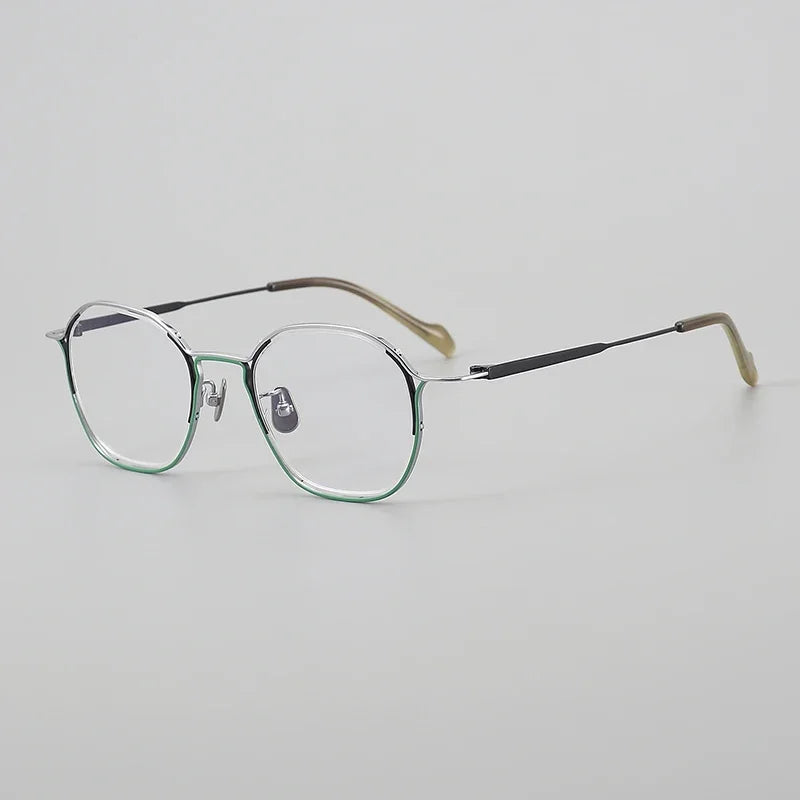 Aror Unisex Full Rim Flat Top Square Titanium Eyeglasses 24091 Full Rim Aror C4