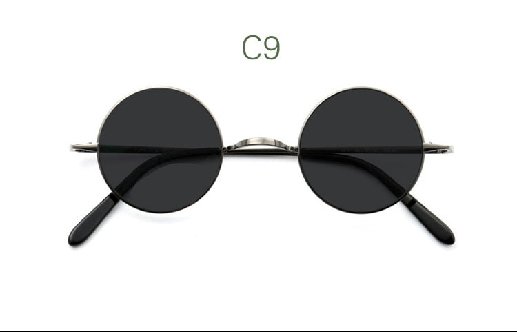 Yujo Unisex Full Rim Small 42mm Round Titanium Polarized Sunglasses Sunglasses Yujo C9 China 