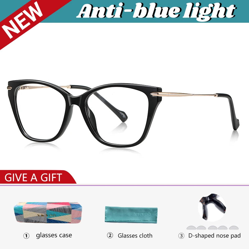 Vicky Women's Full Rim Square Cat Eye Tr 90 Alloy Reading Glasses 77240