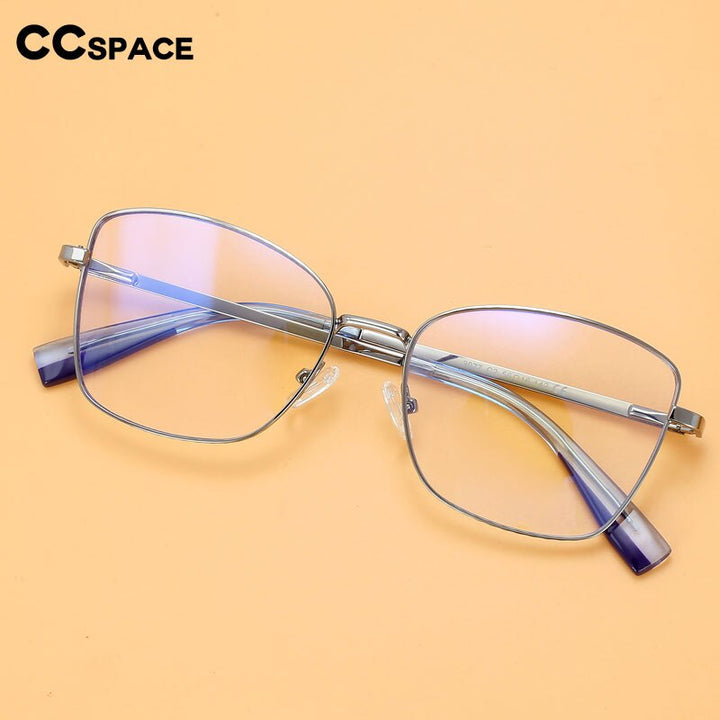 CCspace Women's Full Rim Big Square Cat Eye Alloy Eyeglasses 55999 Full Rim CCspace   