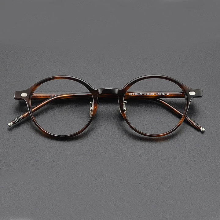 Black Mask Unisex Full Rim Round Acetate Eyeglasses 195495
