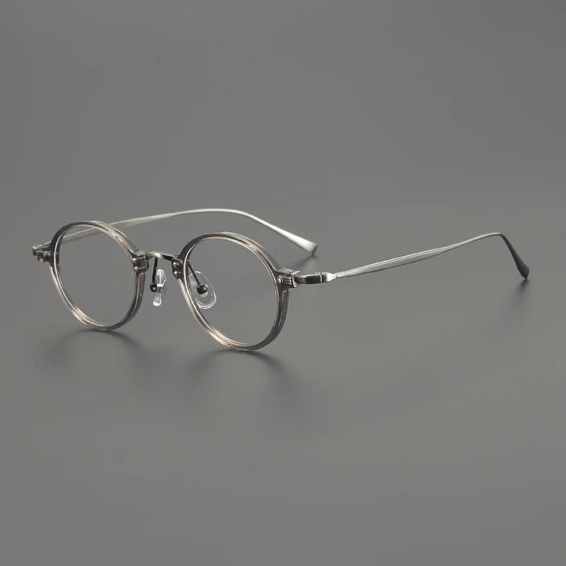 Black Mask Unisex Full Rim Round Titanium Acetate Eyeglasses 635957