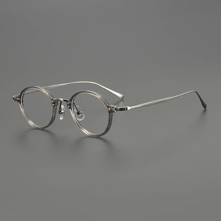 Black Mask Unisex Full Rim Round Titanium Acetate Eyeglasses 635957