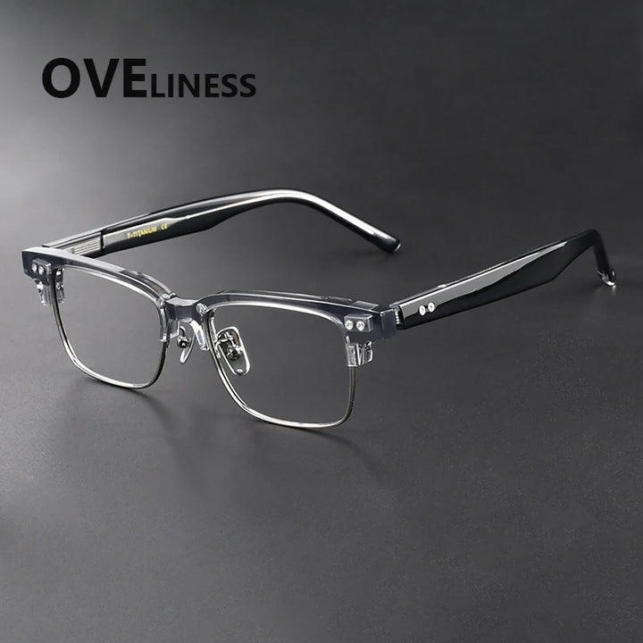Oveliness Women's Full Rim Square Titanium Acetate Eyeglasses 369493