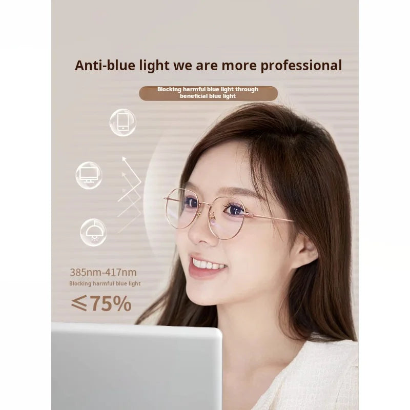 Xbora Women's Full Rim Flat Top Oval Titanium-Alloy Eyeglasses 123244