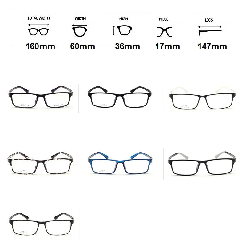 Cubojue Unisex Full Rim Oversized Square Tr 90 Titanium Reading Glasses 18160
