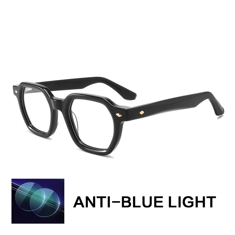 Gatenac Unisex Full Rim Polygon Square Acetate Reading Glasses G1157