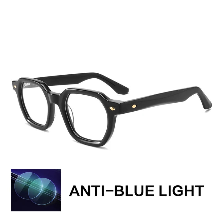 Gatenac Unisex Full Rim Polygon Square Acetate Reading Glasses G1157