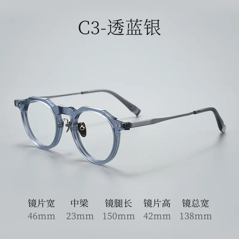 Bclear Women's  Full Rim Flat Top Round Acetate Eyeglasses 366573