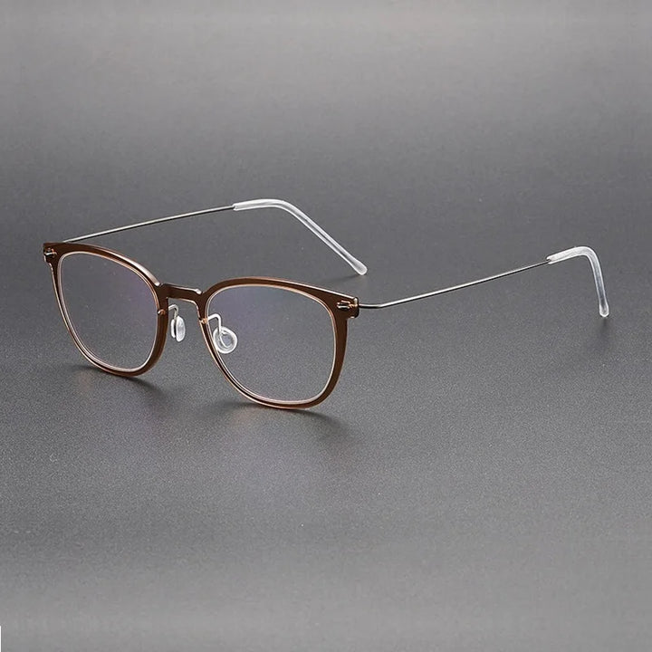 Bobbie Unisex Full Rim Square Acetate Titanium Eyeglasses 596609