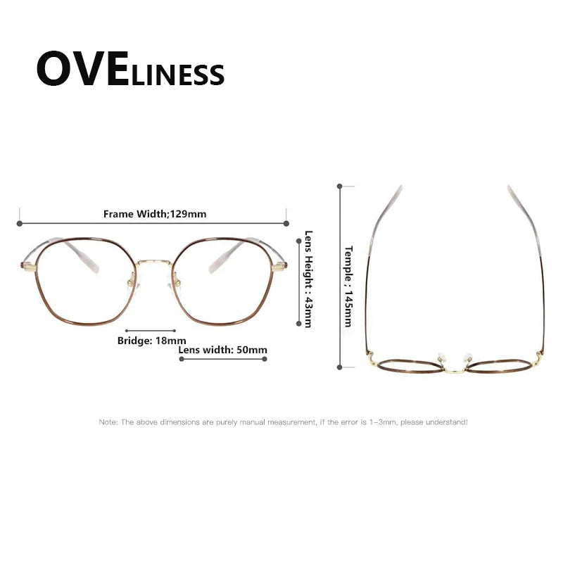Oveliness Women's Full Rim Polygon Square Titanium Eyeglasses 381028