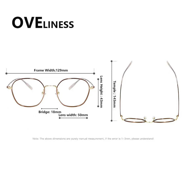 Oveliness Women's Full Rim Polygon Square Titanium Eyeglasses 381028