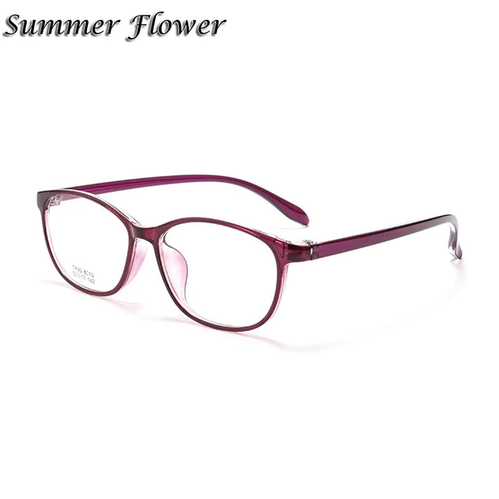 Summer Flower Women's Full Rim Small Square Tr 90 Titanium Eyeglasses 88010