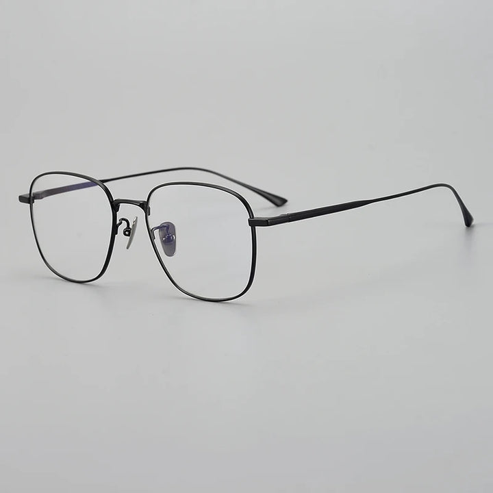 Aimee Men's Full Rim Oval Square Titanium Eyeglasses 14145 Full Rim Aimee Black  