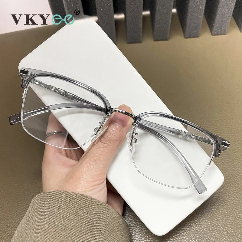 Vicky Unisex Semi Rim Square Tr 90 Titanium Reading Glasses 2242 Reading Glasses Vicky   
