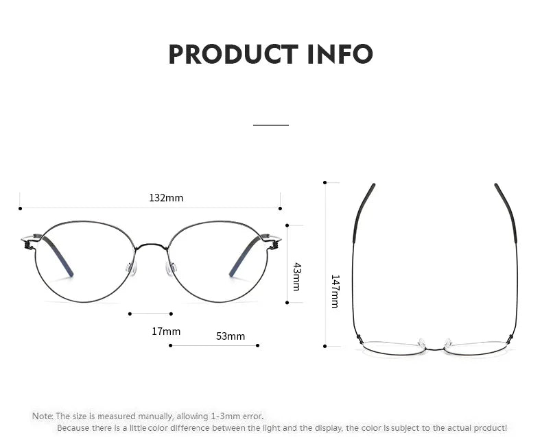 Bobbie Women's Semi Rim Oval Round Screwless Titanium Eyeglasses 434317