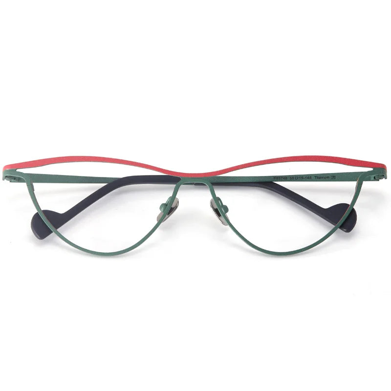 Muzz Unisex Full Rim Big Oval Brown Line Titanium Eyeglasses 561545