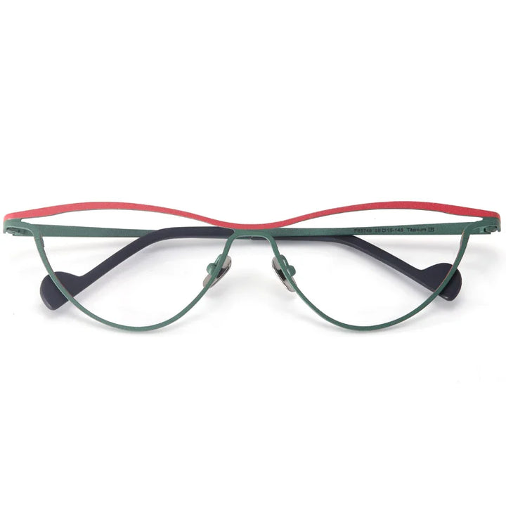 Muzz Unisex Full Rim Big Oval Brown Line Titanium Eyeglasses 561545