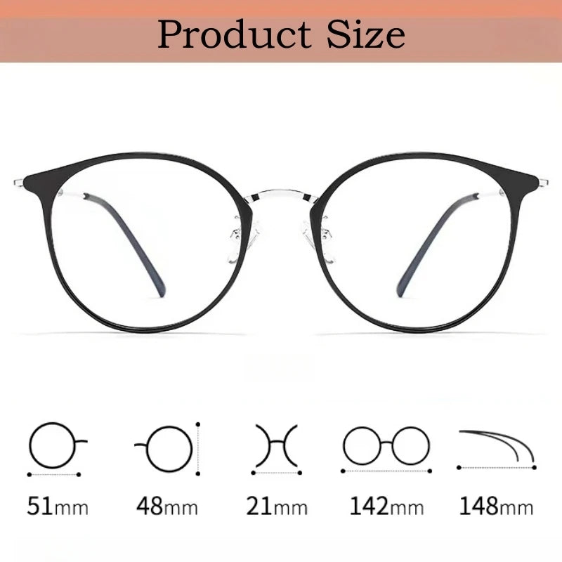 Yimaruili Unisex Full Rim Round Oval Tr 90 Alloy Eyeglasses 22642 Full Rim Yimaruili Eyeglasses