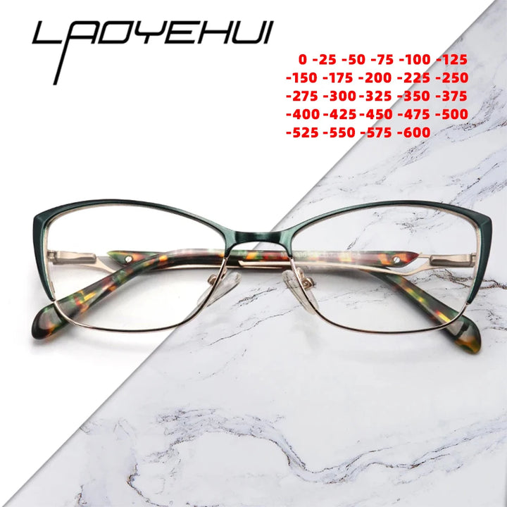 Laoyehui Women's Full Rim Square Cat Eye Alloy Reading Glasses 120036 Reading Glasses Laoyehui   