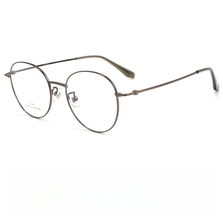 Yimaruili Unisex Full Rim Round Pure Titanium Eyeglasses 0839F — view 5 | Yimaruili at FuzWeb