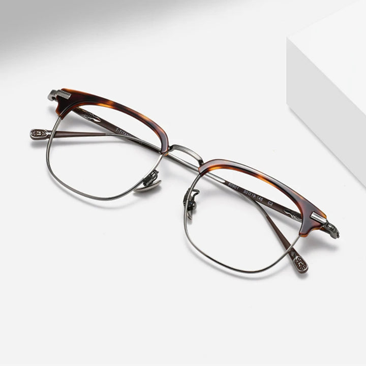 Black Mask Unisex Full RIm Square Titanium Acetate Eyeglasses 380901