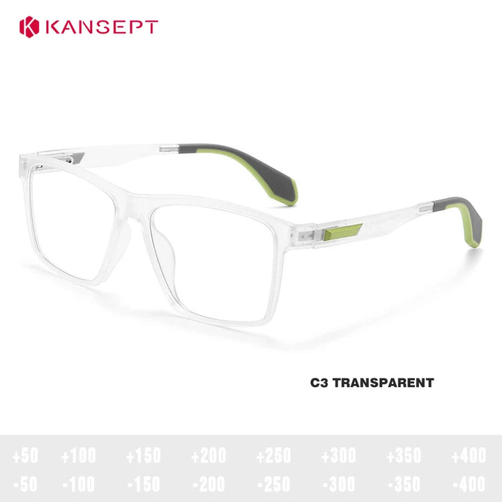 Kansept Unisex Full Rim Square Tr 90 Titanium Reading Glasses 56809