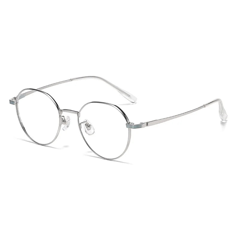 Momoja Unisex Full Rim Flat Top Polygonal Titanium Eyeglasses 98669
