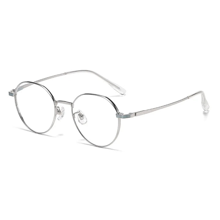 Momoja Unisex Full Rim Flat Top Polygonal Titanium Eyeglasses 98669