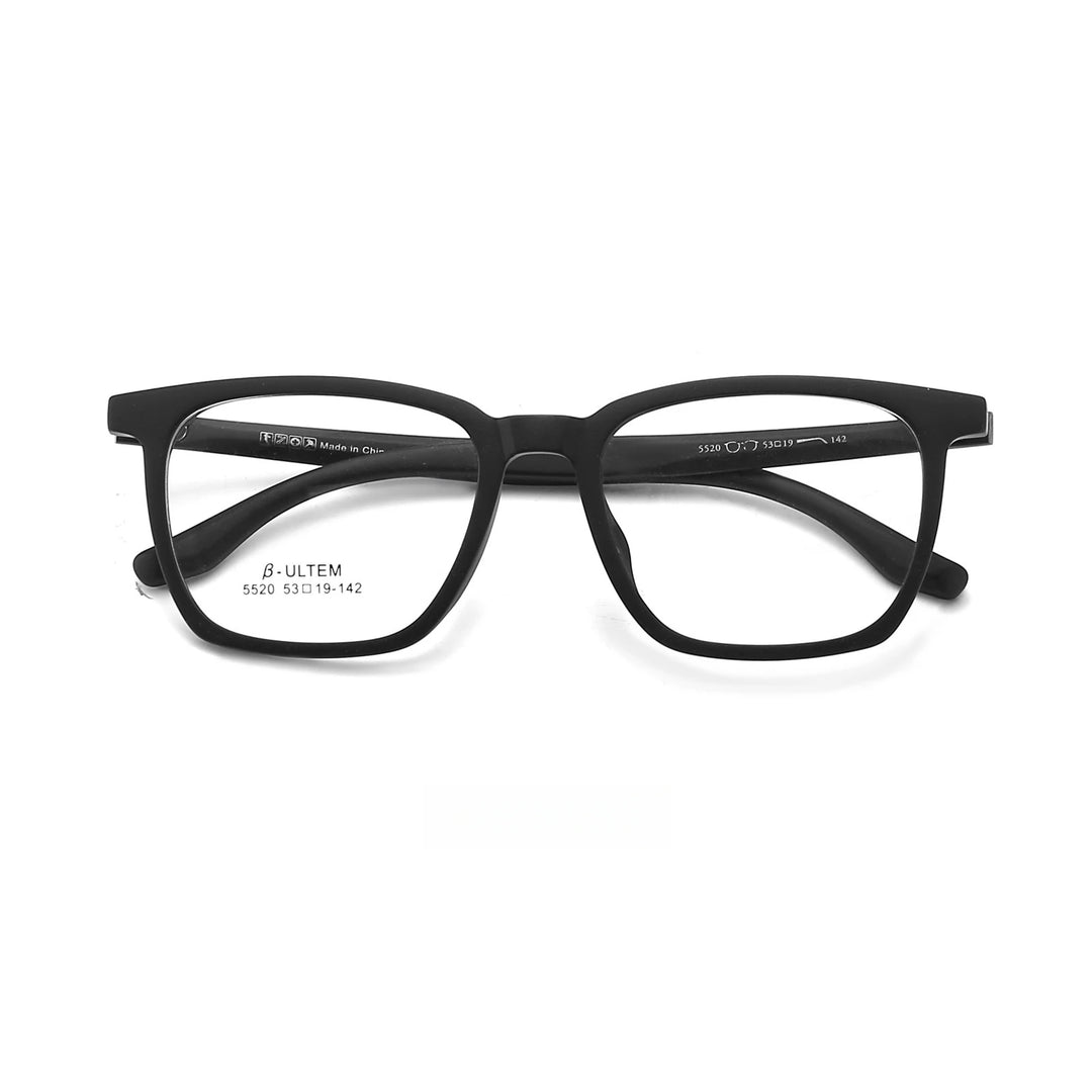 Yimaruli Unisex Full Rim Square Plastic Eyeglasses 5520 Full Rim Yimaruili Eyeglasses Matte Black  